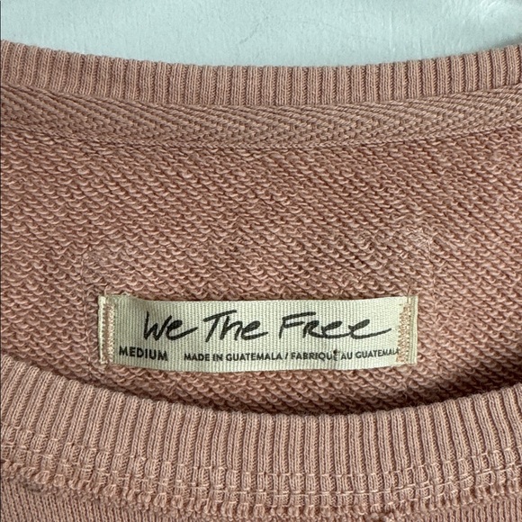 We The Free Mari Muscle Pullover Pink Size Medium Oversized Lounge - Picture 3 of 8
